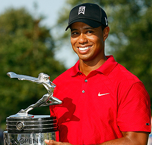 Buick Open Buick Invitational trophy by Malcolm DeMille won by Tiger Woods